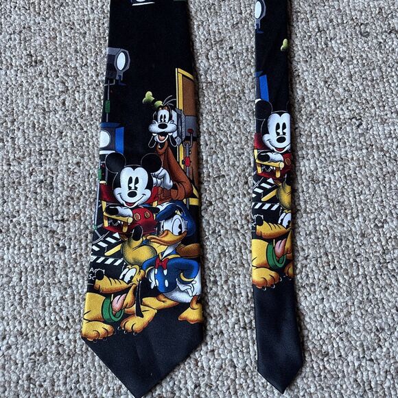 Disney Mickey Unlimited Mouse Neck Tie Movie Set Director 4" x 58" Goofy Donald - Picture 1 of 5